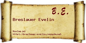 Breslauer Evelin névjegykártya